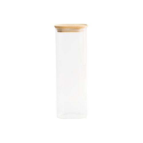 Glasbehälter quadratisch mit Bambusdeckel 2200 ml